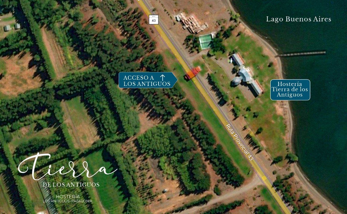 Ubicación de la Hostería Tierra de los Antiguos Cómo llegar a la Hostería Tierra de los Antiguos